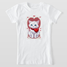 かわいい白猫のTシャツ