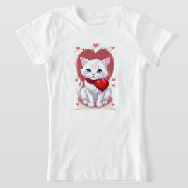かわいい白猫のTシャツ Tシャツ