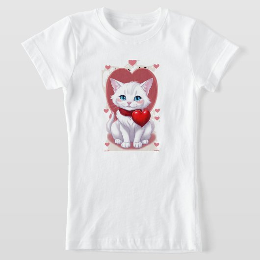 かわいい白猫のTシャツ Tシャツ