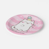 かわいい白猫ガールズバースデーパーティー用品 ペーパープレート (アングル)