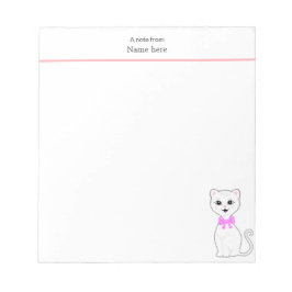 かわいい白猫シンプル ノートパッド