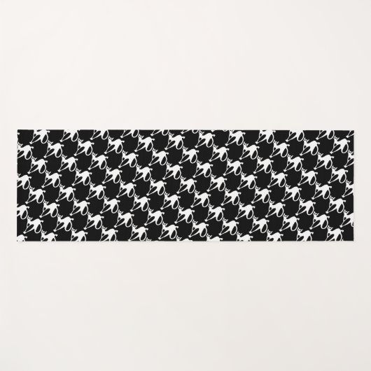 かわいい白猫ハロウィンのパターン |ヨガマット ヨガマット (正面(横))