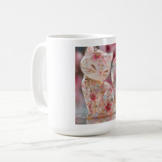 かわいい白猫マグカップ コーヒーマグカップ (正面左)