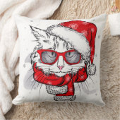 かわいい白猫メリークリスマス クッション (ブランケット)