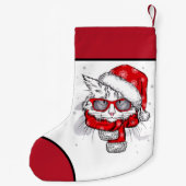 かわいい白猫メリークリスマス スモールクリスマスストッキング (裏面)