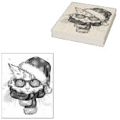 かわいい白猫メリークリスマス ラバースタンプ (押印)