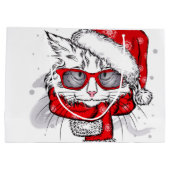 かわいい白猫メリークリスマス ラージペーパーバッグ (裏面)