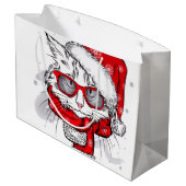 かわいい白猫メリークリスマス ラージペーパーバッグ (裏面アングル)