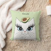 かわいい白猫顔アボカド頭枕 クッション (ブランケット)