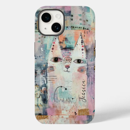 かわいい白猫 オリジナル Case-Mate iPhoneケース (裏面)