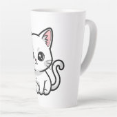 かわいい白猫 カフェラテマグ (右アングル)