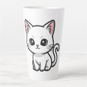 かわいい白猫 カフェラテマグ (正面)