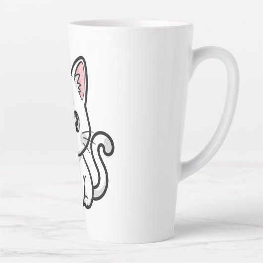 かわいい白猫 カフェラテマグ (右)