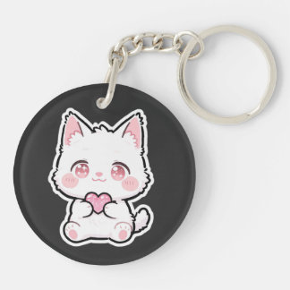 かわいい白猫 キーホルダー