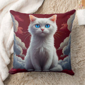 かわいい白猫 クッション (ブランケット)