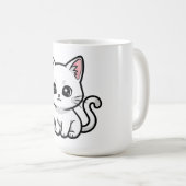 かわいい白猫 コーヒーマグカップ (正面右)