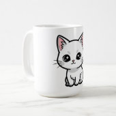 かわいい白猫 コーヒーマグカップ (正面左)