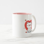 かわいい白猫 ツートーンマグカップ (正面右)