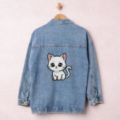 かわいい白猫 デニムジャケット (ハンガー)