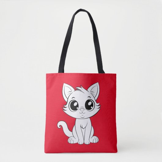 かわいい白猫 トートバッグ (正面)