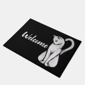 かわいい白猫 ドアマット (アングル)