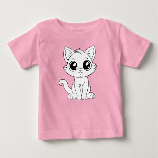 かわいい白猫 ベビーTシャツ (正面)