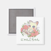 かわいい白猫 マグネット (正面/裏面)