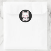 かわいい白猫 ラウンドシール (バッグ)
