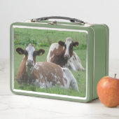かわいい白茶色の牛の弁当箱2 メタルランチボックス (インサイチュ)