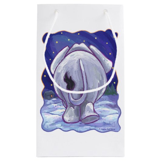 かわいい白象の贈り物 スモールペーパーバッグ (裏面)