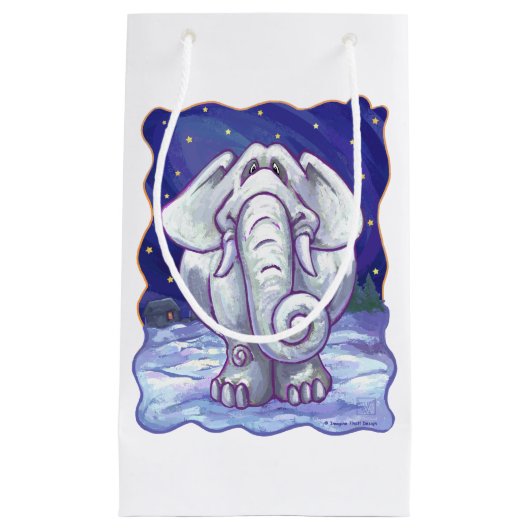 かわいい白象の贈り物 スモールペーパーバッグ (正面)