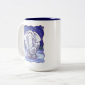 かわいい白象の贈り物 ツートーンマグカップ (正面左)