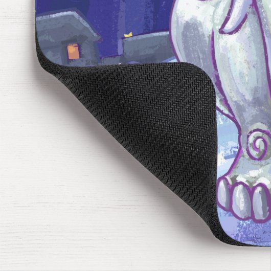 かわいい白象の贈り物 マウスパッド (コーナー)