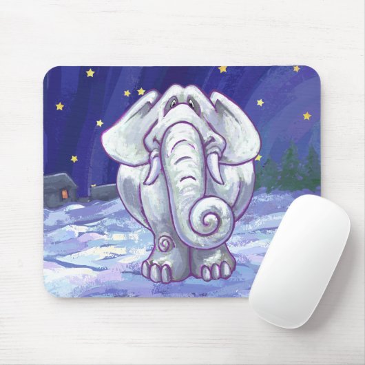 かわいい白象の贈り物 マウスパッド (マウス)