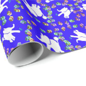 かわいい白象ハヌッカギフトラッピング紙 ラッピングペーパー (ロールコーナー)