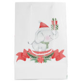 かわいい白象 |クリスマス ミディアムペーパーバッグ (裏面)
