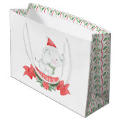 かわいい白象 |クリスマス ラージペーパーバッグ (裏面アングル)