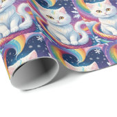 かわいい白雪のクリスマス猫 ラッピングペーパー (ロールコーナー)