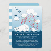 かわいい白鯨のカップルが本挿入カードを持ってくる 招待状 (正面/裏面)