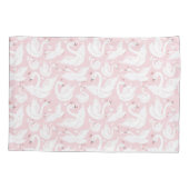 かわいい白鳥のプリンセスパターンピンク名モノグラムガール 枕カバー (裏面)