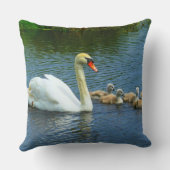 かわいい白鳥の湖&ホームプラネットカリグラフィー クッション (裏面)