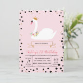 かわいい白鳥の誕生日のパーティの招待状 招待状 (スタンド正面)