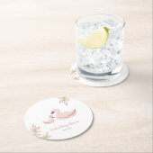 かわいい白鳥の赤ちゃんシャワー ラウンドペーパーコースター (インサイチュ)