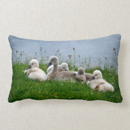 かわいい白鳥のCygnets -枕 ランバークッション
