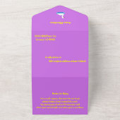 かわいい白鳥テーマガールベビーシャワー オールインワン招待状 (外側)