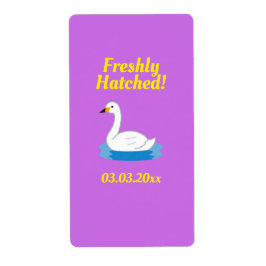 かわいい白鳥テーマガールベビーシャワー ラベル