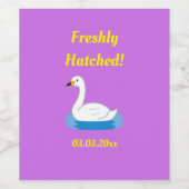 かわいい白鳥テーマガールベビーシャワー ワインラベル (シングルラベル)