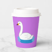 かわいい白鳥テーマガールベビーシャワー 紙コップ (裏面)