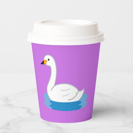 かわいい白鳥テーマガールベビーシャワー 紙コップ (正面)