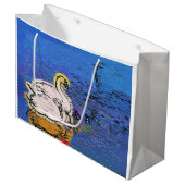 かわいい白鳥 ラージペーパーバッグ (正面アングル)